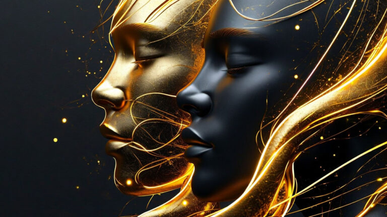 Goldene Menschenköpfe