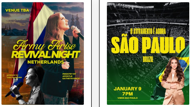 Auf ihren Werbebildern präsentiert sich Kathryn Krick selbstbewusst. Bei einem anderen Bild wendet sie hoffnungsvoll ihren Blick gen Himmel.